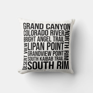Grand Canyon Typography - Arizona Ord Art Kudde