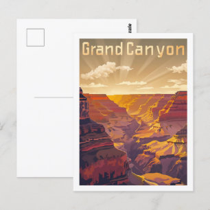 Grand Canyon USA Vintage Berömd Travel Ställe Vykort