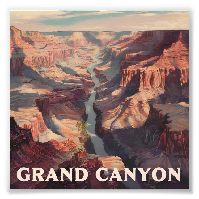 Grand Canyon USA vintage Fototryck (Framsidan)