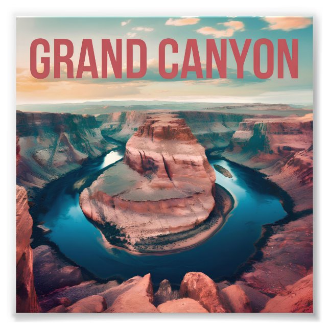Grand Canyon USA vintage Fototryck (Framsidan)
