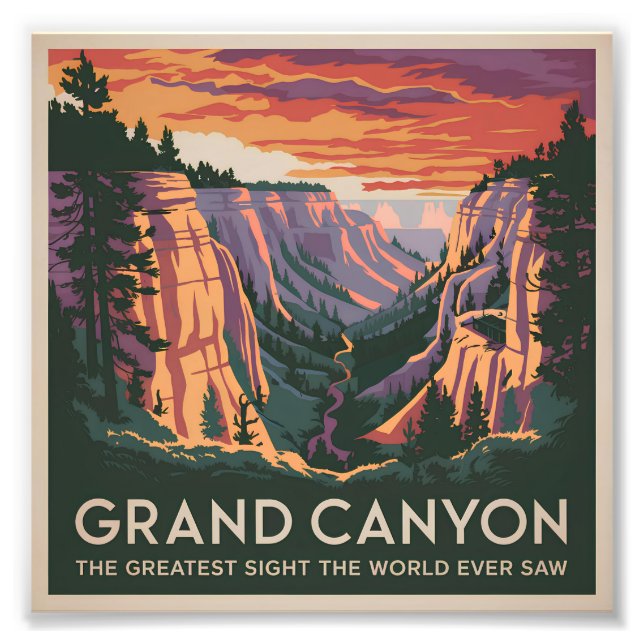 Grand Canyon USA vintage Fototryck (Framsidan)