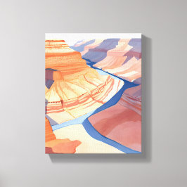 Grand Canyon | Vattenfärg liggande målning Canvastryck