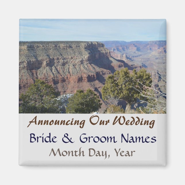 Grand Canyon View Wedding Save the Date Magnet (Framsidan)