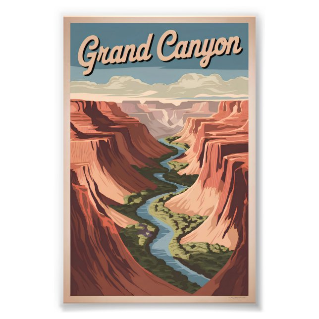 Grand Canyon vintage Fototryck (Framsidan)