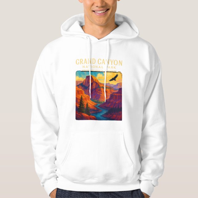 GRAND CANYON - Vintage Painterly Konst Hoodie (Framsida)