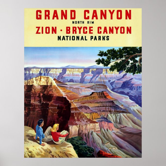 Grand Canyon ~ Vintage resor Poster. Poster (Framsidan)