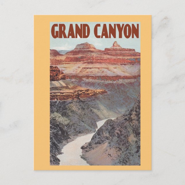 Grand Canyon, vintage resor stil Vykort (Framsida)