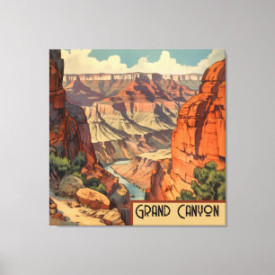 Grand Canyon Vintage Sydvästlandskap Canvastryck
