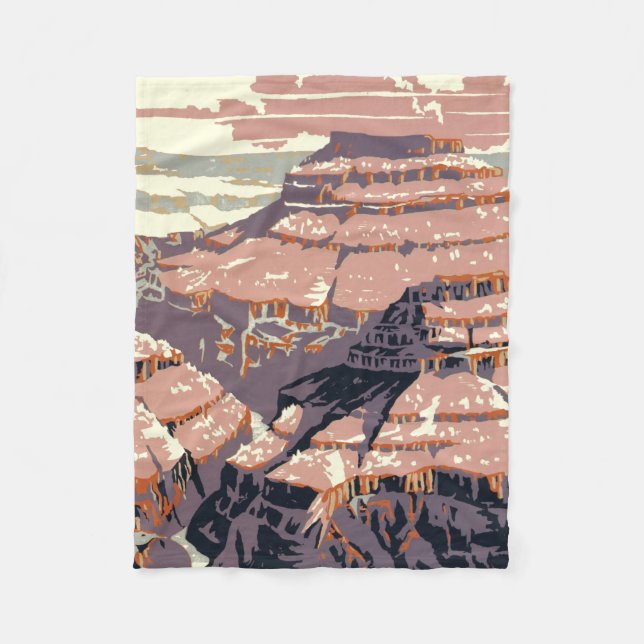 Grand Canyon Western Graphic Art American Fleecefilt (Framsidan)