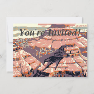Grand Canyon Western Graphic Art American Inbjudningar