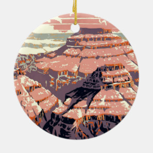 Grand Canyon Western Graphic Art American Julgransprydnad Keramik