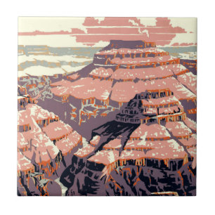 Grand Canyon Western Graphic Art American Kakelplatta