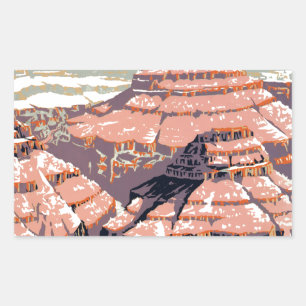 Grand Canyon Western Graphic Art American Rektangulärt Klistermärke