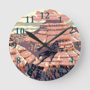 Grand Canyon Western Graphic Art American Rund Klocka