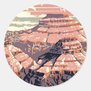 Grand Canyon Western Graphic Art American Runt Klistermärke