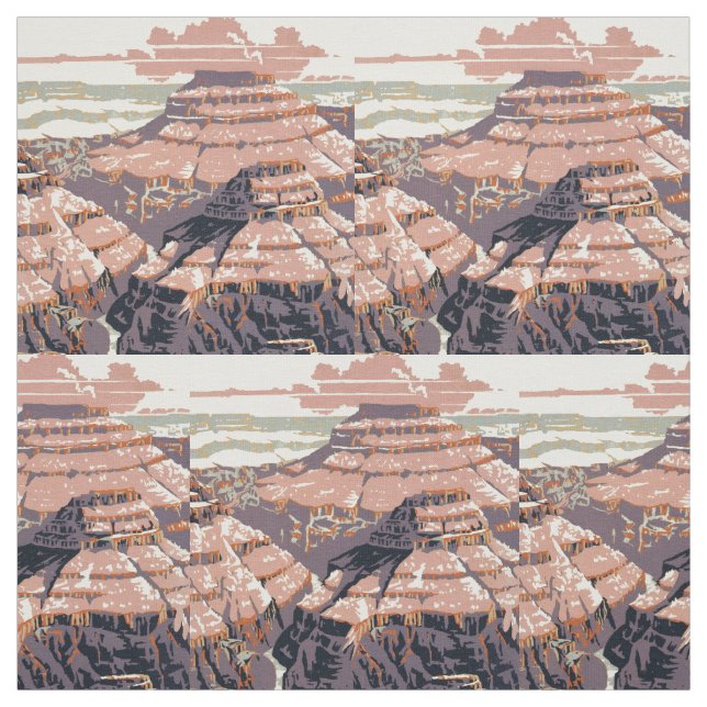 Grand Canyon Western Graphic Art American Tyg (Provkarta)