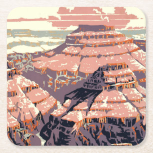 Grand Canyon Western Graphic Art American Underlägg Papper Kvadrat