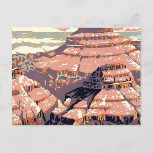 Grand Canyon Western Graphic Art American Vykort