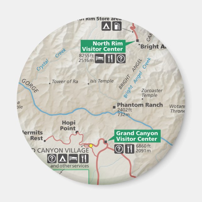 Grand Canyonkartamagnet Magnet (Framsidan)