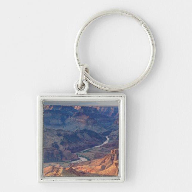 Grand Canyonnationalpark, Ariz Fyrkantig Silverfärgad Nyckelring (Framsidan)