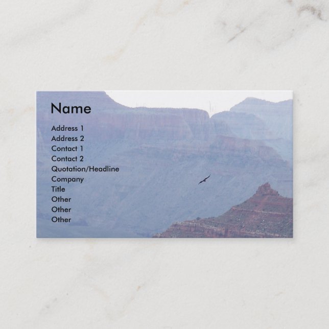 Grand Canyonörnen i flygaffär profilerar kortet Visitkort (Framsida)