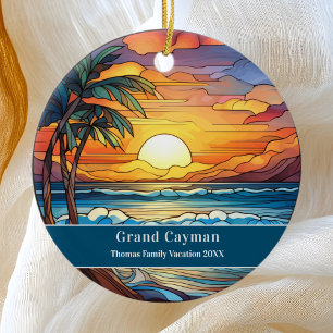 Grand Cayman Beach Vacation Julgransprydnad Keramik