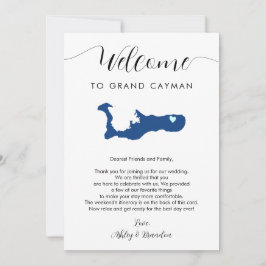 Grand Cayman Karta Bröllop Välkomsthälsaren Brev I