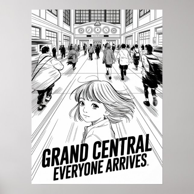 Grand Central Alla Anländer Anime Poster (Framsidan)