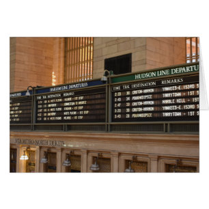 Grand Central Hudson Harlem Tåg Departures NYC Hälsningskort