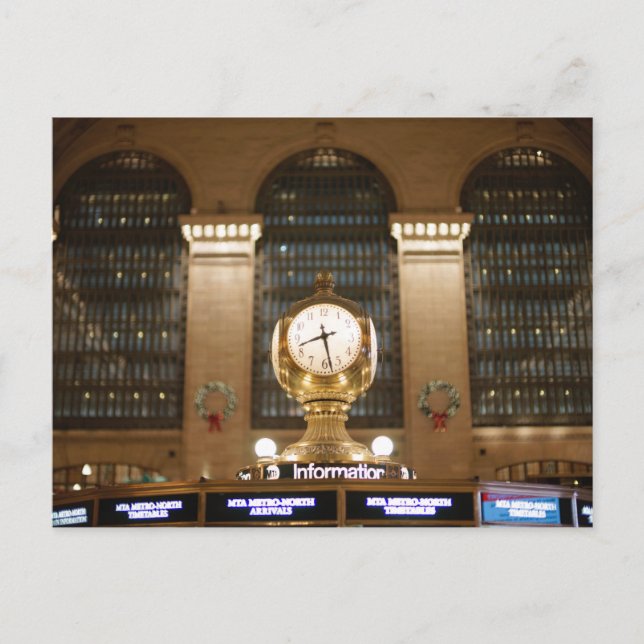 Grand Central Station Clock (New York, NY) Vykort (Framsida)