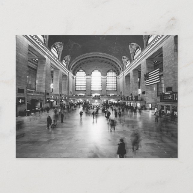 Grand Central Station / Svart Och Vitt (NYC) Vykort (Framsida)