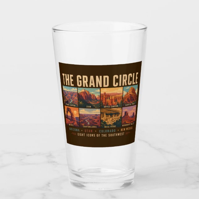 Grand Circle Nationalparker Landmärken Illustratio Glaskopp (Framsida)