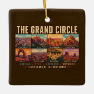 Grand Circle Nationalparker Landmärken Illustratio Julgransprydnad Keramik