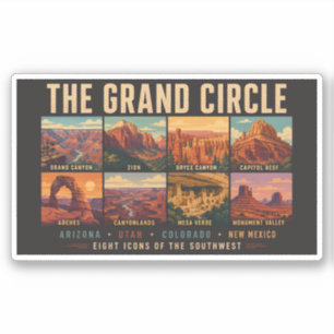 Grand Circle Nationalparker Landmärken Illustratio Klistermärken