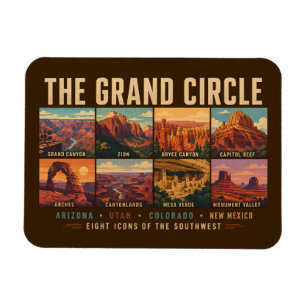 Grand Circle Nationalparker Landmärken Illustratio Magnet
