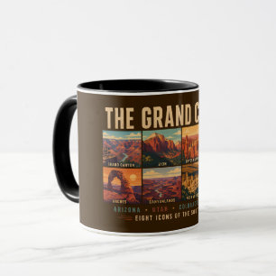 Grand Circle Nationalparker Landmärken Illustratio Mugg