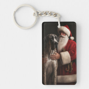 Grand Dane Med Tomte Festlig Jul