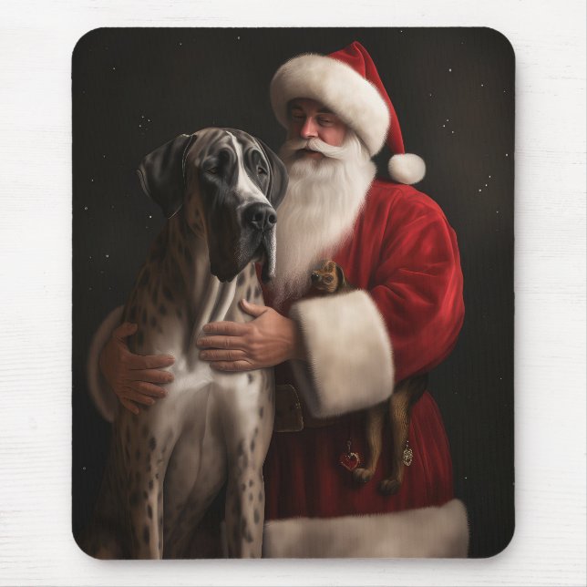 Grand Dane Med Tomte Festlig Jul Musmatta (Framsidan)