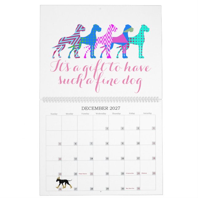 Grand Danes anpassat meddelande Kalender (Dec 2027)