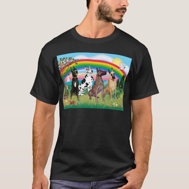 Grand Danes (fyra) - Rainbow Bright T Shirt (Framsida)