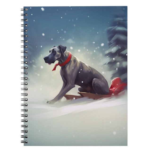 Grand Danes jul snö vinter Anteckningsbok (Framsidan)