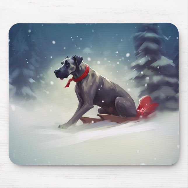 Grand Danes jul snö vinter Musmatta (Framsidan)