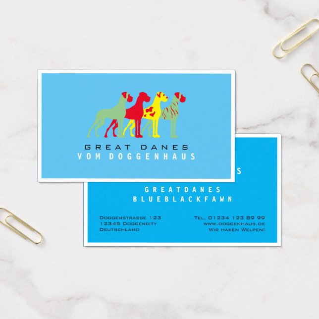 Grand danes renrasig visitkort (Kontor)