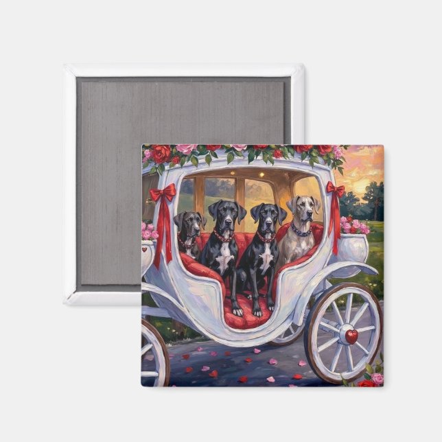 Grand Danois Alla Hjärtans Dag Magnet (Front/Back)