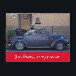 Grand danois får plats i en skalbagge vykort<br><div class="desc">Som du kan se behöver du bara en cabriolet för att transportera en Grand Danois!</div>