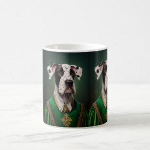 Grand Danois hund i St. Patricks dag dräkt Kaffemugg