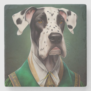Grand Danois hund i St. Patricks dag dräkt Stenunderlägg