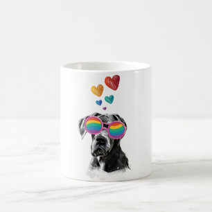 Grand Dansk hund med hjärtan Alla hjärtans dag Kaffemugg