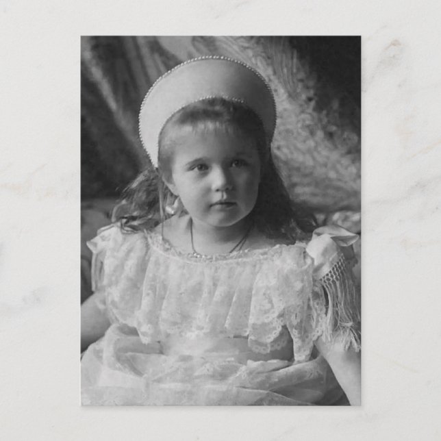 Grand Duchess Anastasia Romanov Rysk-domstolens kl Vykort (Framsida)