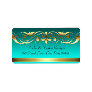 Grand Duchess Aquamarine Guld Adressetiketter